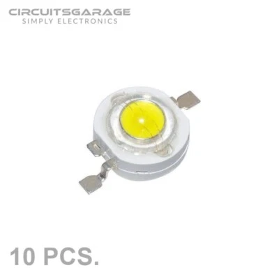 CIRCUITSGARAGE 10 X 1W Ultra Bright White Bead Diode LED Light Emitting Diode SMD Lamps - USA
