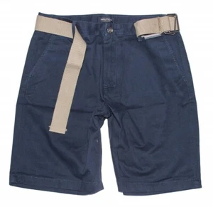 NAUTICA HERREN CHINO KURZ MIT GÜRTEL FLACHE VORDERSEITE FARBE: MARINEBLAU VERSCHIEDENE GRÖSSE NEU MIT ETIKETT - Bild 1 von 6
