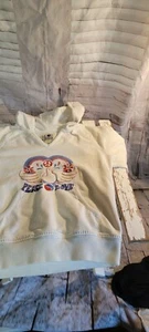 Lucky Brand Youth 7 8 sweater hoodie shirt Peace love patch size 7/8 - Picture 1 of 5