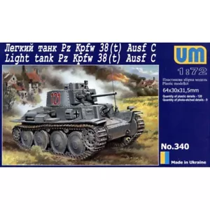 Pz.Kpfw 38(t) Ausf. C carro armato leggero tedesco UNIMODELS UM 340 scala model kit 1:72 - Foto 1 di 12