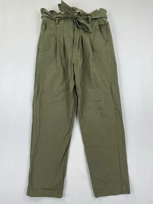 7 For all Mankind Pants Womens S Olive Green Belted Utility Straight Leg 28x26” - Image 1 of 4