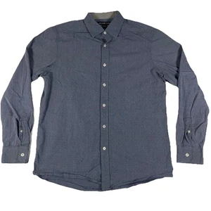Michael Kors Herren Slim Fit Langarm Button Down Hemd - Blau Micro Print - M - Bild 1 von 14
