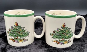 2 - Vintage ('00) Spode Christmas Tree Mugs, Made in England, 9 oz., Tom & Jerry - Picture 1 of 12