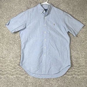 Ralph Lauren Shirt Mens Medium Chambray Classic Oxford Flesh Pony Polo Preppy - Picture 1 of 7