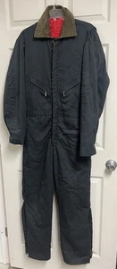 Vtg Walls Blizzard Pruf Lined Insulated Jumpsuit Sz Med Reg Coveralls Gray Blue - Picture 1 of 11