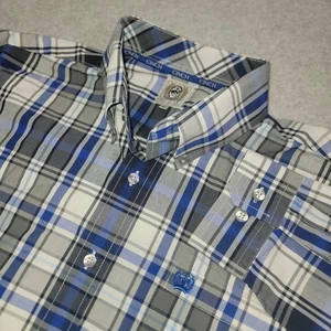 Cinch Button Down Western Shirt Men's Medium Stripe Cowboy Rodeo Dry Cleaned - Picture 1 of 12