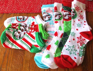 NUOVO Bucees Brand Buc-ee's Adulto 1 Taglia 7 Paia Calzini Natalizi Crew & No Show - Foto 1 di 4