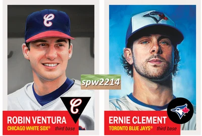 Topps Living Set Robin Ventura #888, Ernie Clement #889 - Presale - Image 1 of 3