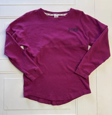 Mujer Victoria Secret Love Rosa Sudadera Rosa Púrpura Fucsia Talla S Foto 1 de 4