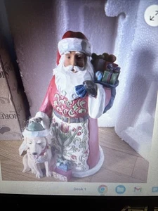 Jim Shore Heartwood Creek Weihnachtsmann mit Hund festliche pelzige Freundschaft 6006636 Rarität - Bild 1 von 3