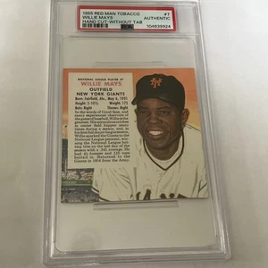 1955 Redman Tobacco Card #7 Willie Mays Graded PSA AUTHENTIC No Tab POP 10 Rare - Picture 1 of 6