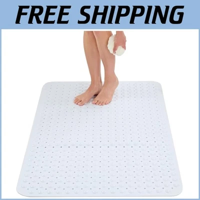 Extra Large Non-Slip Shower Mat (47" x 32") with Suction Cups and Drain Holes - Изображение 1 из 4