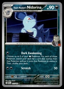 Team Rocket's Nidorina Reverse Holo 115/182 SV10: Destined Rivals Pokemon - Picture 1 of 2