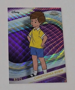 2025 Topps Chrome Disney CHRISTOPHER ROBIN PURPLE WAVE REFRACTOR /75 - Picture 1 of 3
