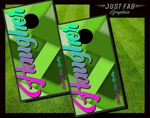 MASSANFERTIGUNG Cornhole Board Wraps Abziehbilder Vinyl Aufkleber Set (2) 2 x 4' - Bild 1 von 3