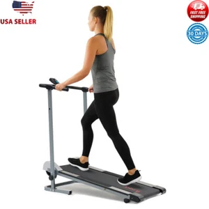 Compact Manual Treadmill Foldable Non-Electric Fitness Tracker Indoor Workout US - Picture 1 of 7