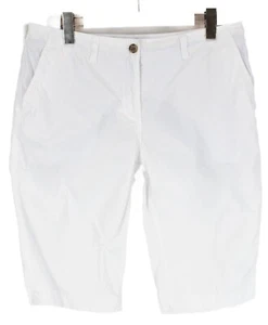 Tommy Hilfiger Shorts Damen (UK) 12 Chino Durchsichtig Zip Fly Taschen Weiß Logo - Bild 1 von 7