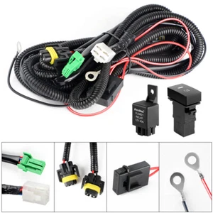 H11 H8 Add-on LED Fog Light Relay Wiring Kit Harness Sockets Switch For Toyota - Picture 1 of 11