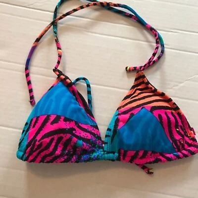 Corbata ajustable forrada de bikini triángulo estampado animal rosa azul talla 3-5 OP  Foto 1 de 4