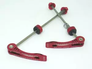 XON Titantium Skewers Quick Release 6061 Alloy T6+Ti axle Front&Rear Red 64g - Picture 1 of 2