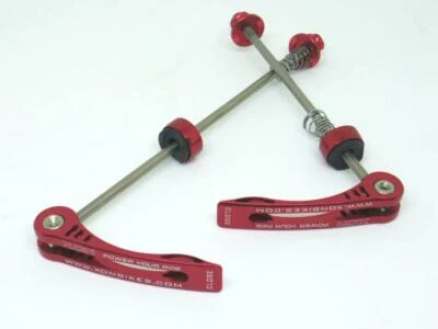 XON Titantium Skewers Quick Release 6061 Alloy T6+Ti axle Front&Rear Red 64g - Image 1 of 2