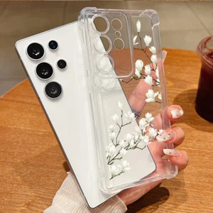 Funda protectora transparente suave flor a prueba de golpes para Samsung S25 Edge S24 S23 Ultra A36 - Imagen 1 de 16