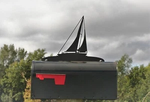 Topper per cassetta postale in metallo per barca a vela alto 10,5 pollici nero opaco - Foto 1 di 5