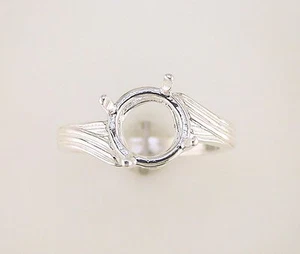 Anillo solitario redondo elegante offset plata esterlina - Imagen 1 de 3
