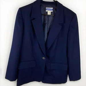 Vintage Pendleton Womens 10 Petite Blue Virgin Wool Blazer Made In USA - Picture 1 of 8