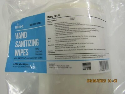 Tazza-x  Hand  Wipes 4800 4 Rolls 4" x 7" wipes with 1 Dispenser Bucket Lid  547 - Image 1 of 4