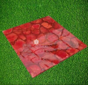 Square Red Agate Top Center Dining Table Agate Top Kitchen & Home Decors Tables