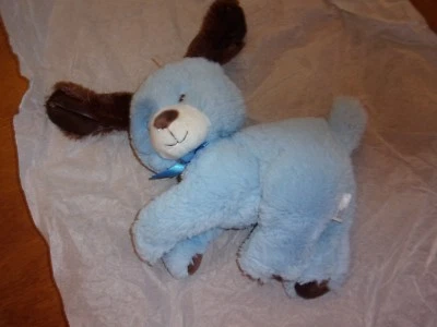 GARANIMALS blue   BROWN   LOVEY PLUSH  8" satin ears lovey dog puppy baby cute - Image 1 of 2