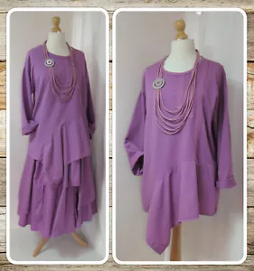 BNWT, QUIRKY, LAGENLOOK, VIOLET, COTTON, TUNIC TOP by ID CLOTHING, OSFA PLUS - Picture 1 of 14