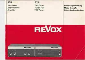 Bedienungsanleitung-Operating Instructions für Revox A 78,A 76 - Picture 1 of 1