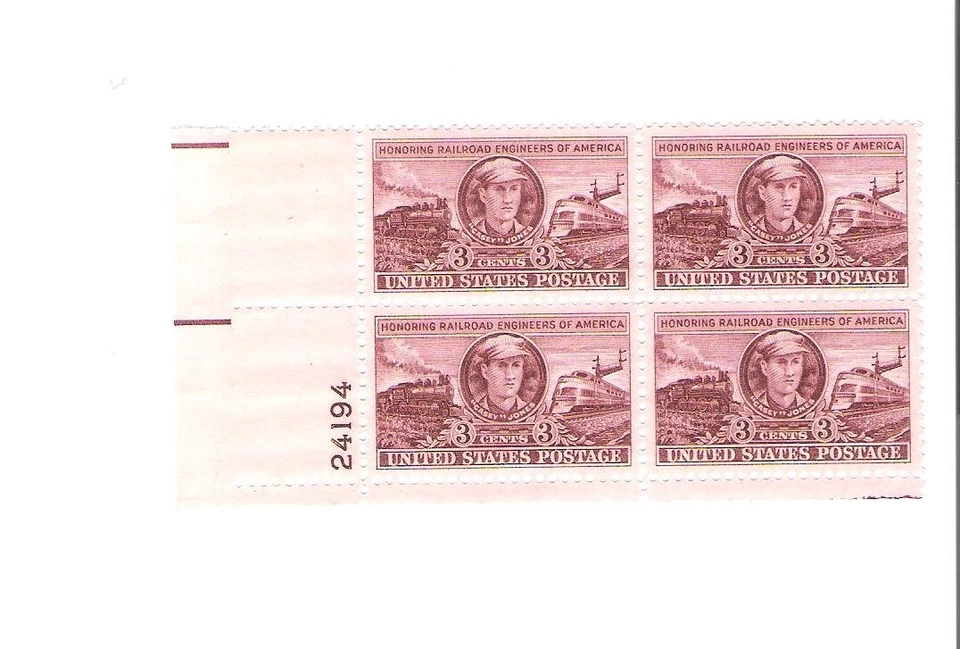 Scott 993  US  Railroad Engineers  Plate Block  M/NH O/G  Free Ship - Image 1 of 1