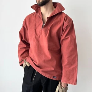 1970s Vintage French Workwear ‘Le Glazik’ Fisherman Red Sailor Smock Size 42 (L) - Bild 1 von 7