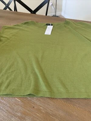 NWT Eileen Fisher Mustard Organic Linen/Cotton Crew Neck Shell Size L MSRP$198 - Image 1 of 4