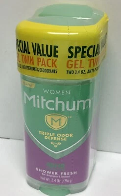 Paquete de 2 ~ Desodorante Antitranspirante Mitchum Mujer Triple Gel Defensa de Olores 48HR, 3.4oz Foto 1 de 3