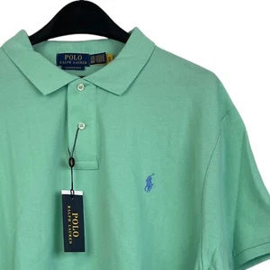 NEW Polo Ralph Lauren Mens XXL Slim Cotton Short Sleeve Polo Sea Foam Blue $110 - Picture 1 of 8