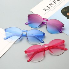 Women Men Fashion Clear Retro Sunglasses Outdoor Frameless Eyewear Glasses