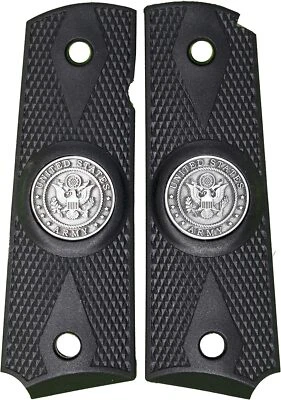 GARRISON GRIP Colt 1911 A1 Full Size or Commander and Clones Grips US Army Pewter Medallion