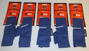 Lot of 5 CHILL-ITS Tie Bandanas Ergodyne 6700 Solid Blue Evaporative Cooling FrS - Picture 1 of 4