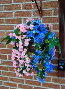 Artificial Hanging Basket Flowers Plants Trailing Grass Ivy Leaf Fern Foliage Fa - Picture 1 of 14