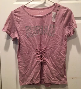 NEW Children’s Place Girls L 10 12 Shirt Pink SQUAD Back To School - Picture 1 of 4