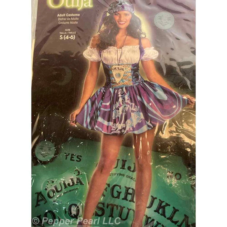 Ouija Sassy Costume Adult Small Dress Planchette Necklace Bandana Halloween - Image 1 of 4