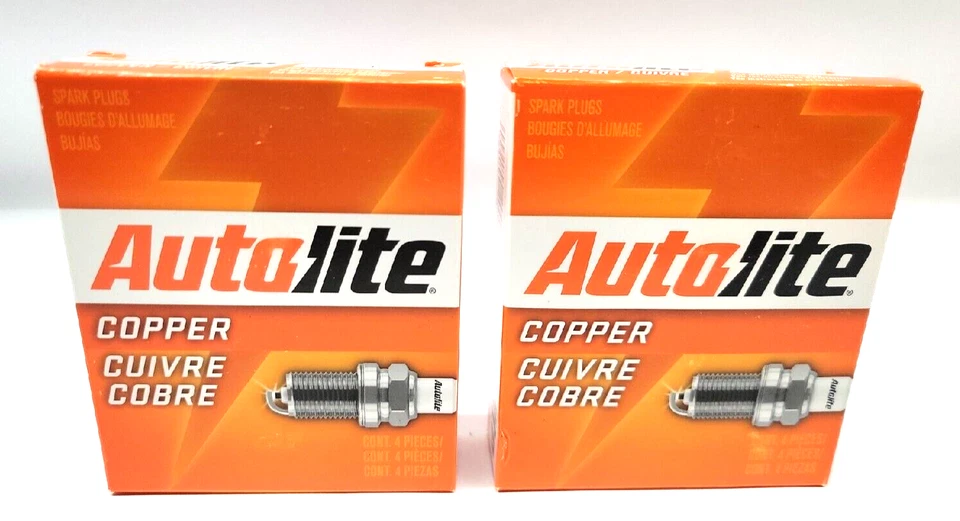 Lote de 2 paquetes de 4 cada uno, total 8, bujía-resistencia de cobre Autolite 63 Foto 1 de 4