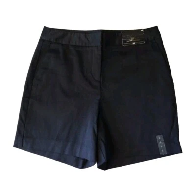 Worthington Shorts Women 4 Black Chino Cotton Blend Flat Front Modern Fit Casual - Image 1 of 4