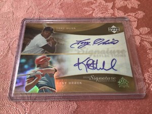2005 Upper Deck Reflections Tony Oliva Kent Hrbek Dual Auto 