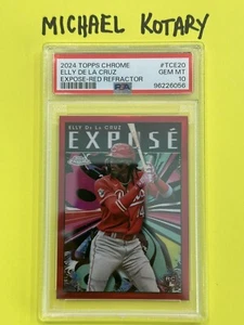 ELLY DE LA CRUZ 2024 TOPPS CHROME EXPOSE PSA 10 4/5 RED REFRACTOR SSSP SSP REDS - Picture 1 of 8