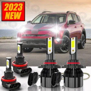 Combo 9012+H11 LED Headlight Fog Light Bulbs Kit Super Bright High Low Beam - Picture 1 of 11